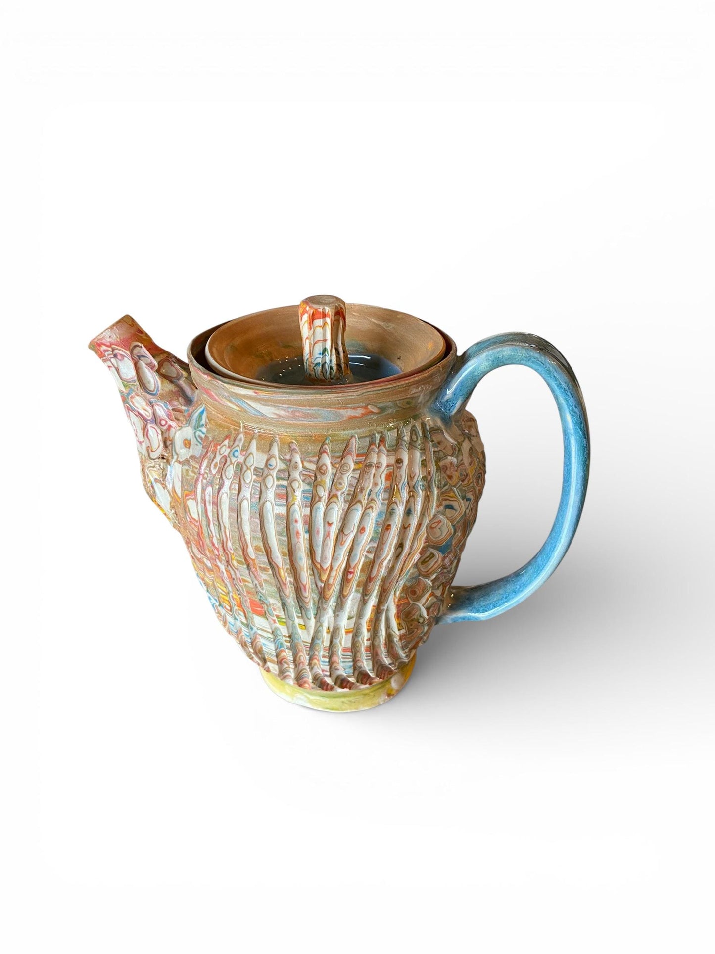 Handmade 32-Ounce Neriage Teapot with Infuser