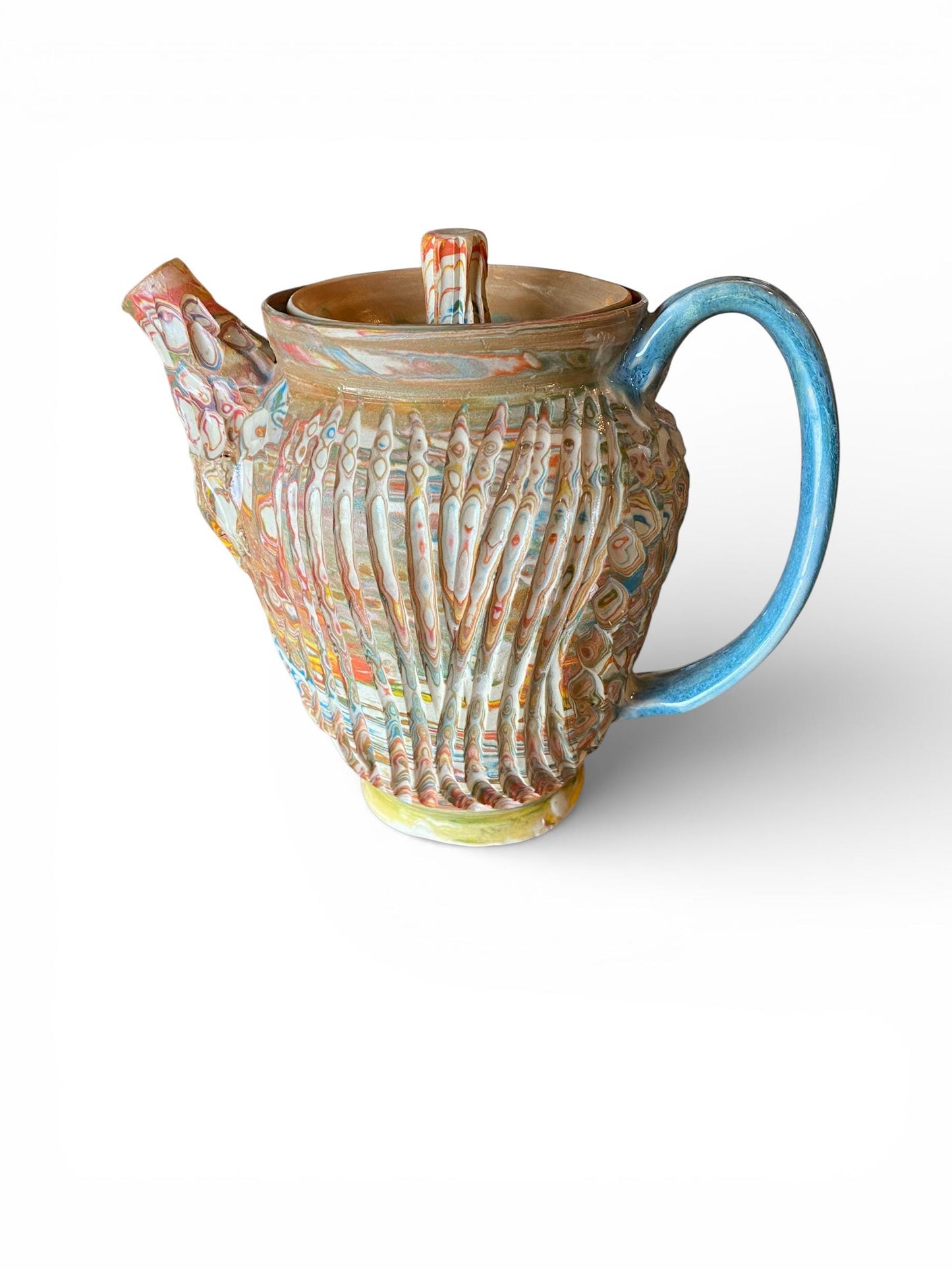 Handmade 32-Ounce Neriage Teapot with Infuser