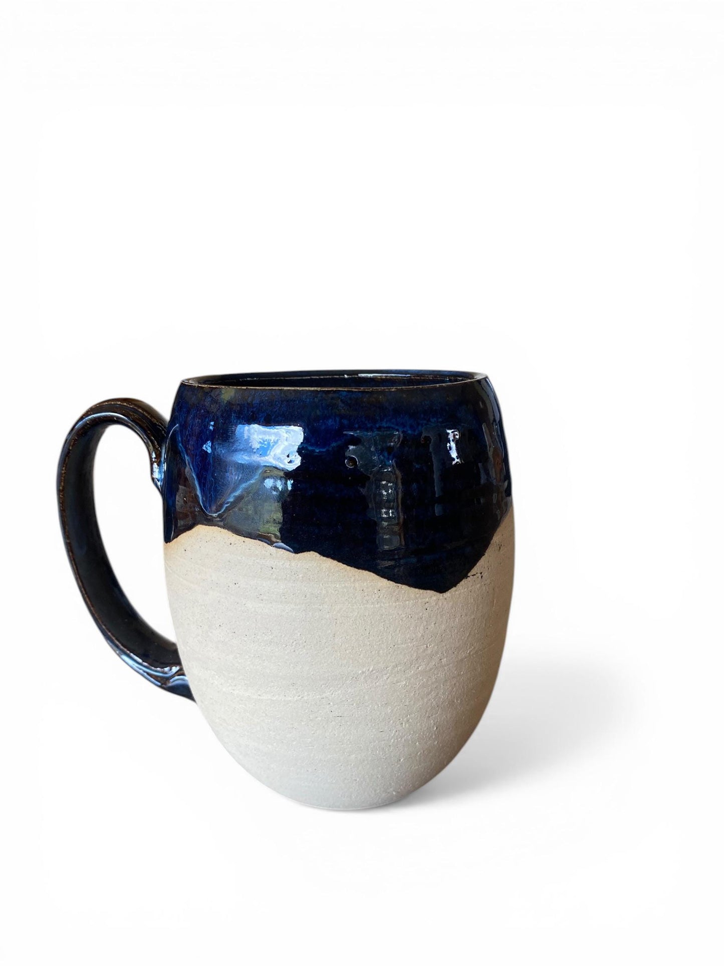 Handcrafted 16oz Carved Flower and Sun Mug - Unique Carved and Painted Pottery for Coffee & Tea Lovers