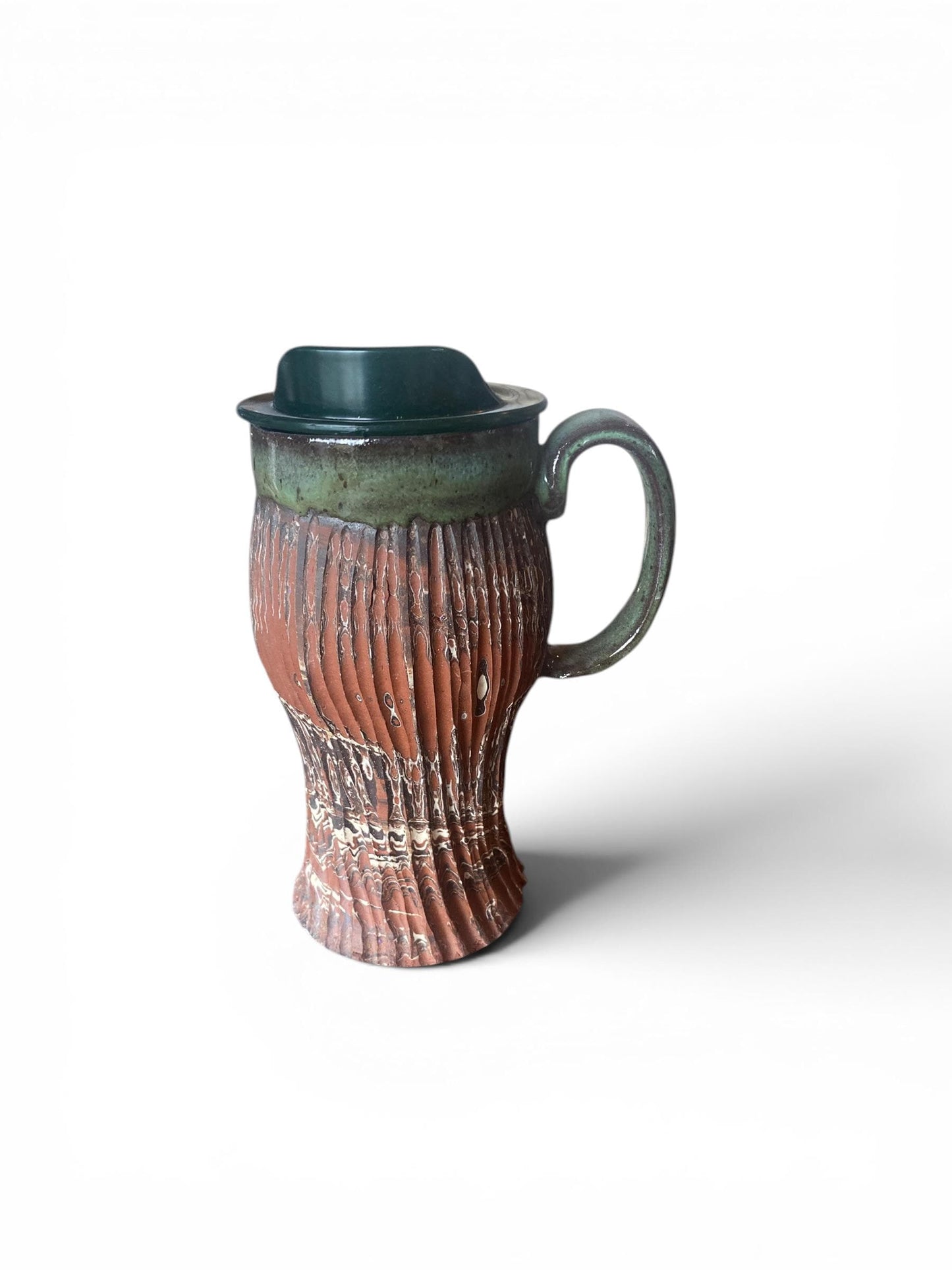 Artisanal Neriage 18 Ounce Porcelain Mug: Hand-Carved Clay Pottery for Tea and Coffee (AG-1)