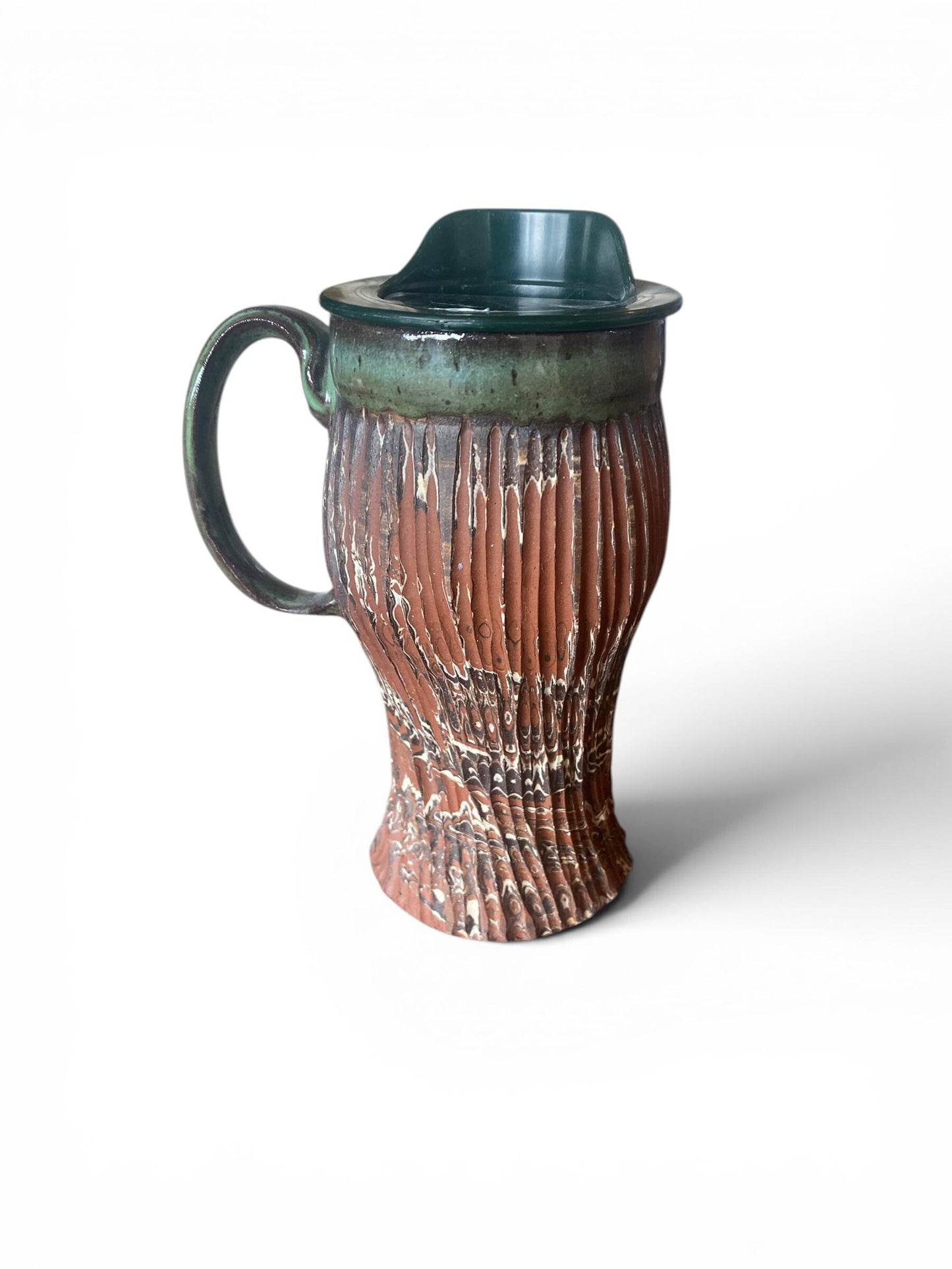 Artisanal Neriage 18 Ounce Porcelain Mug: Hand-Carved Clay Pottery for Tea and Coffee (AG-1)