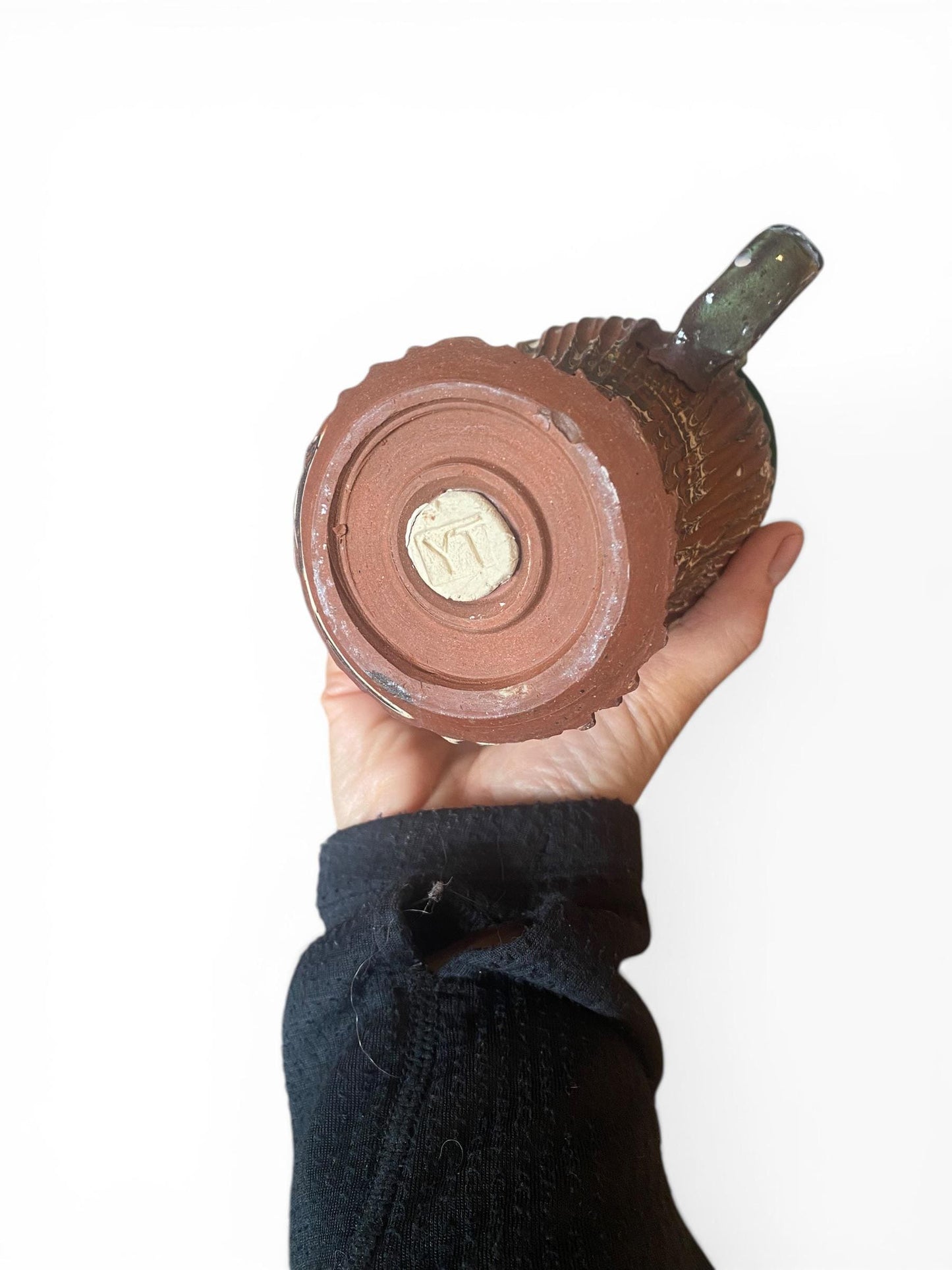 Artisanal Neriage 18 Ounce Porcelain Mug: Hand-Carved Clay Pottery for Tea and Coffee (AG-1)