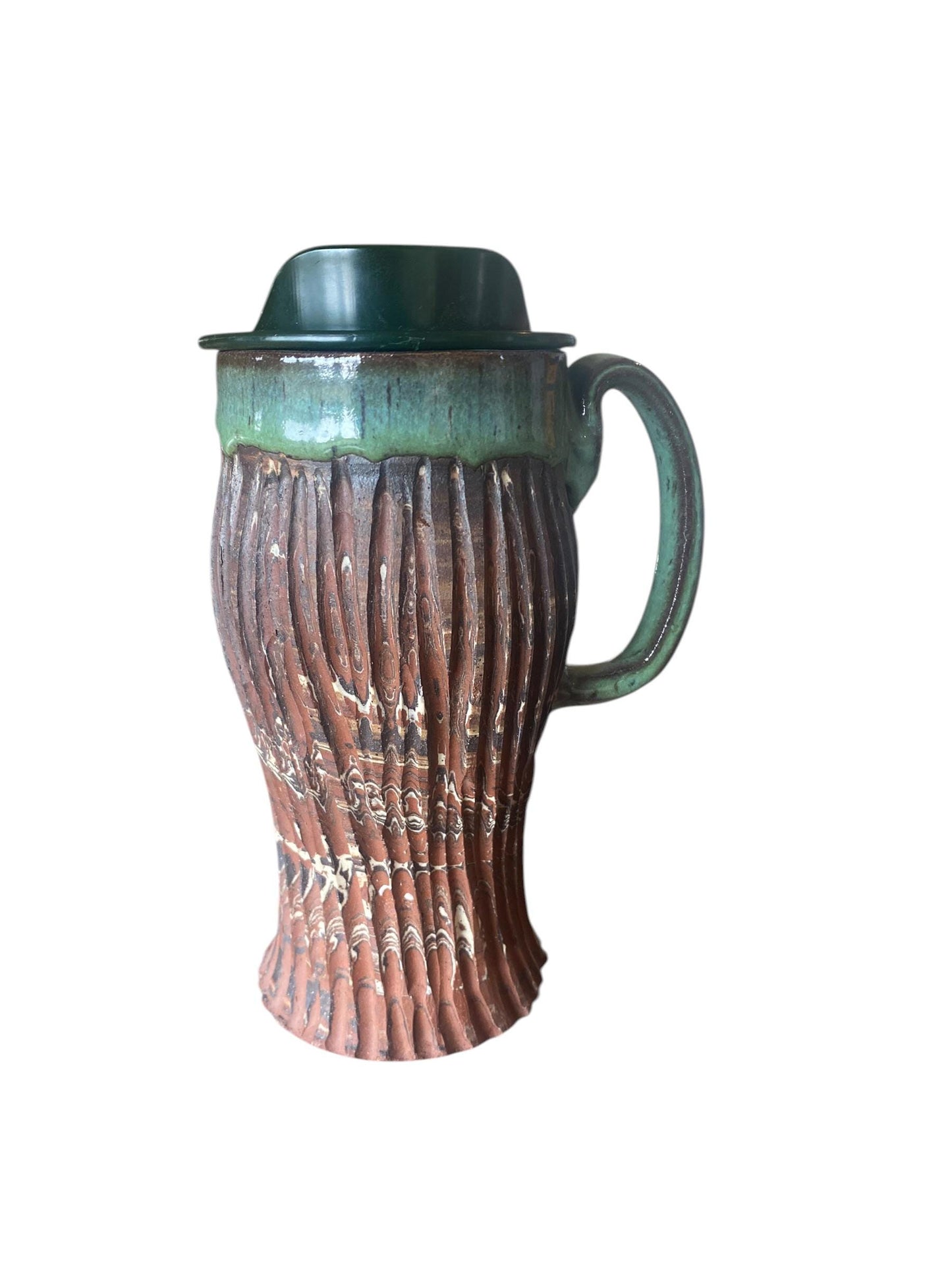 Artisanal Neriage 18 Ounce Porcelain Mug: Hand-Carved Clay Pottery for Tea and Coffee (AG-3)