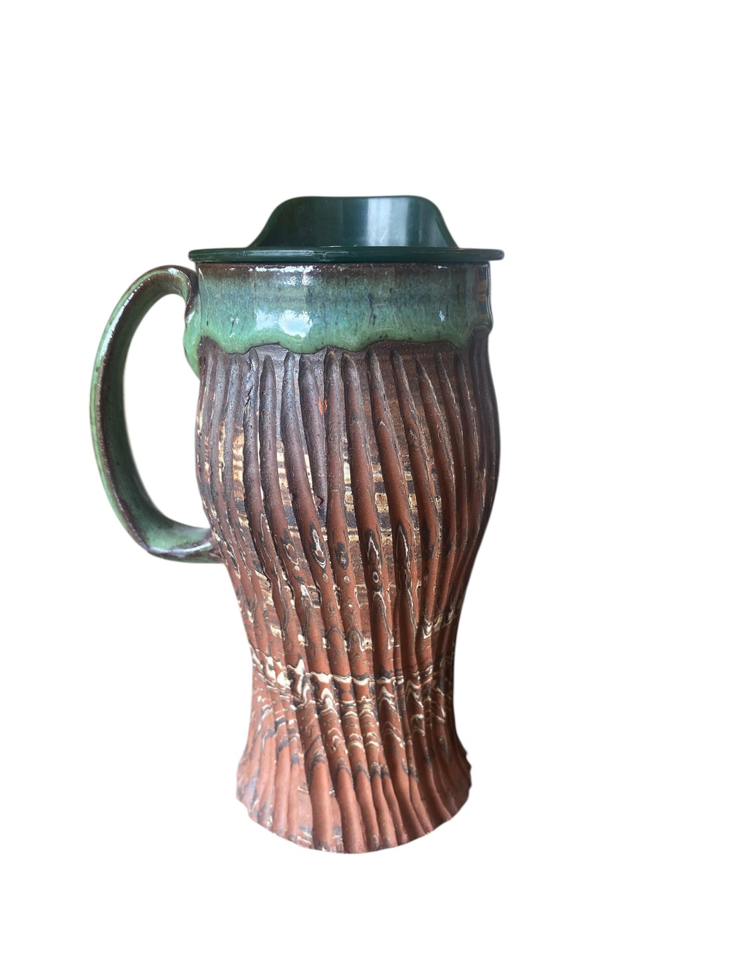 Artisanal Neriage 18 Ounce Porcelain Mug: Hand-Carved Clay Pottery for Tea and Coffee (AG-3)