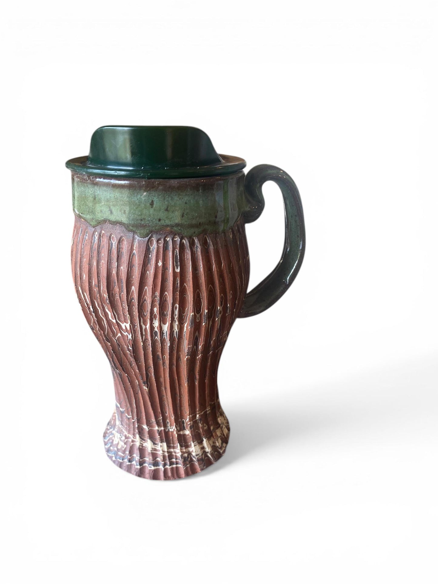 Artisanal Neriage 18 Ounce Porcelain Mug: Hand-Carved Clay Pottery for Tea and Coffee (AG-9)