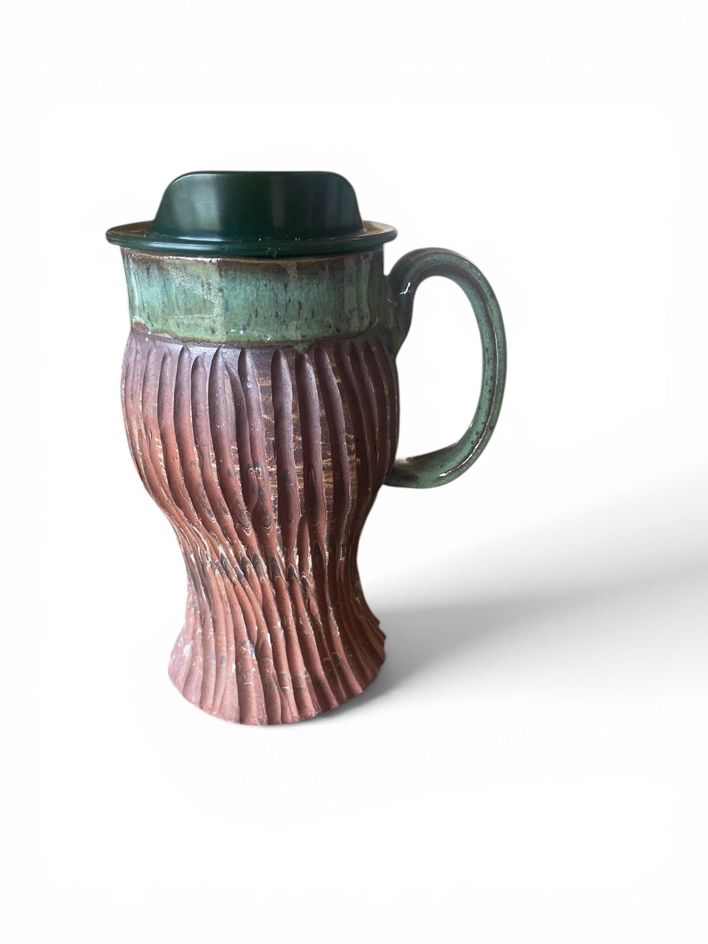 Artisanal Neriage 16 Ounce Porcelain Mug: Hand-Carved Clay Pottery for Tea and Coffee (AG-12)