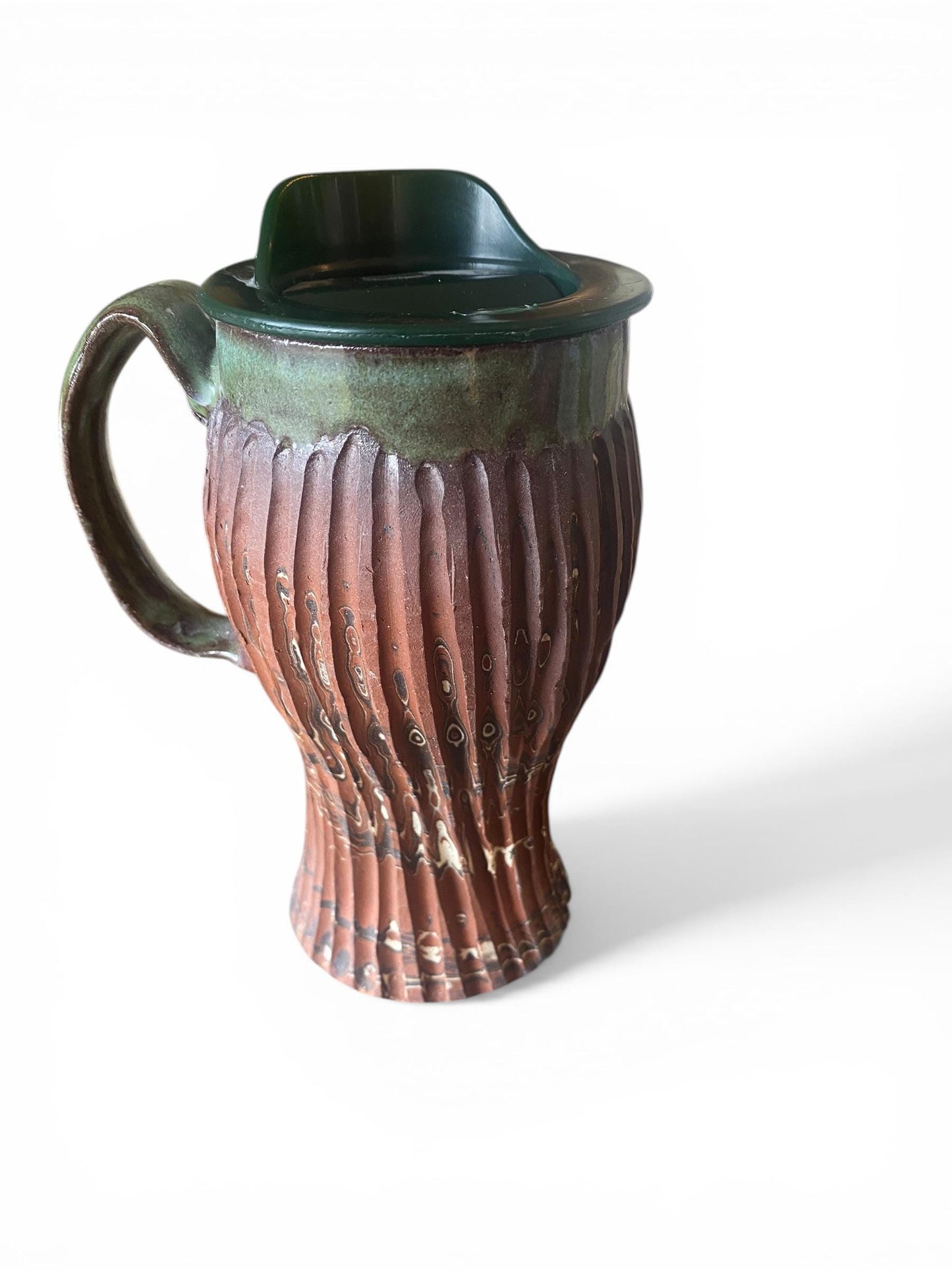 Artisanal Neriage 16 Ounce Porcelain Mug: Hand-Carved Clay Pottery for Tea and Coffee (AG-13)