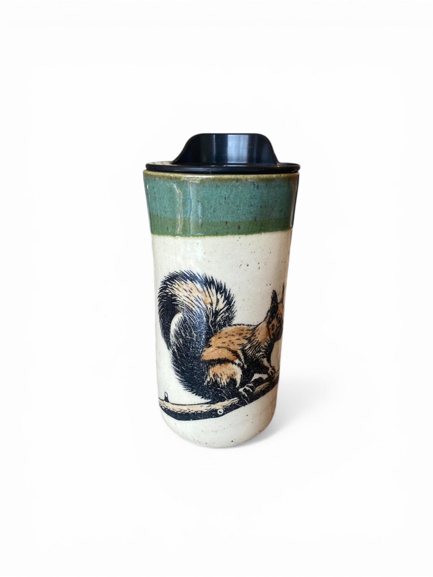Hand Painted 16-Ounce Squirrel Travel Mug With BPA Free Locking Lid