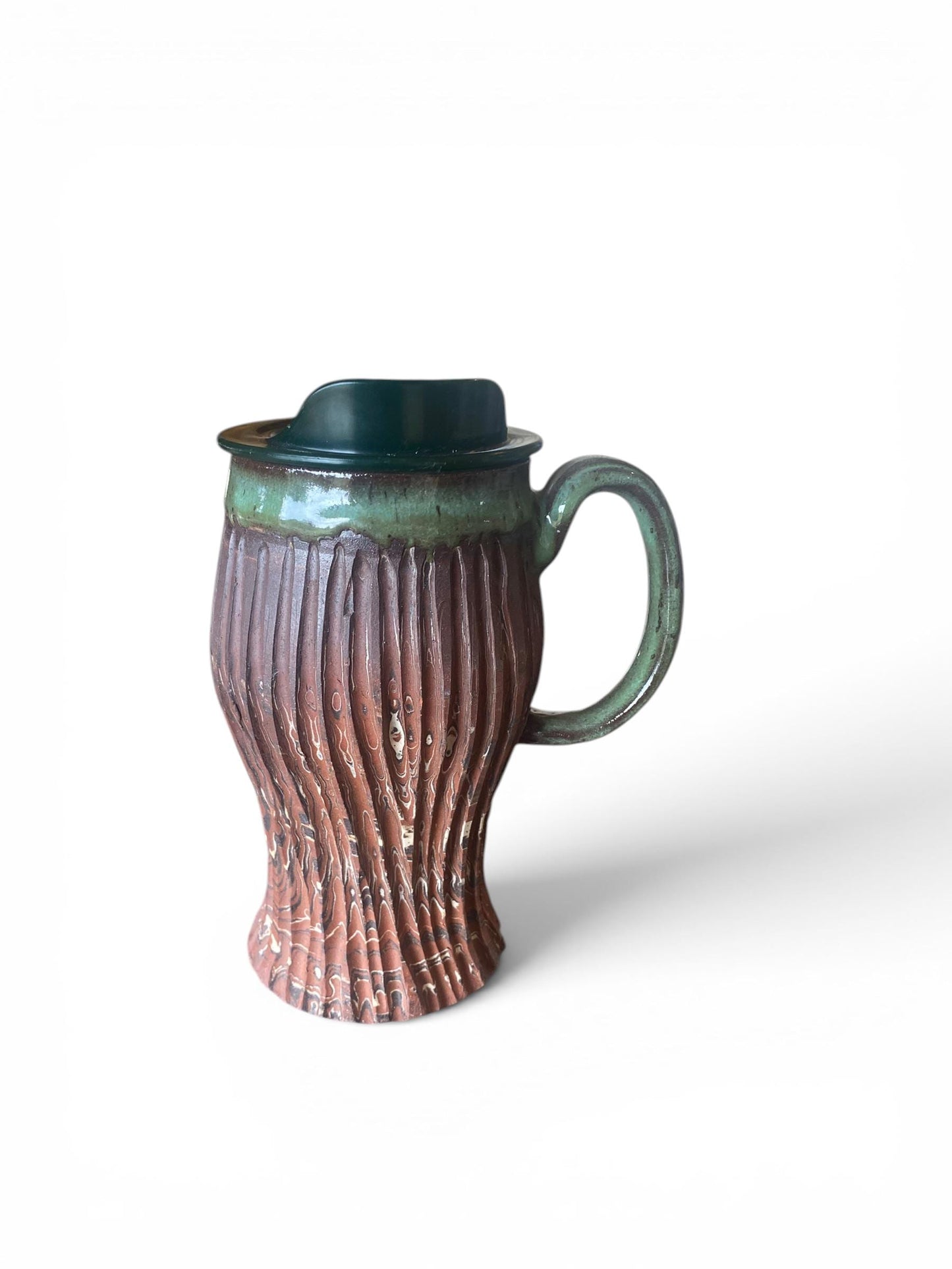 Artisanal Neriage 18 Ounce Porcelain Mug: Hand-Carved Clay Pottery for Tea and Coffee (AG-5)