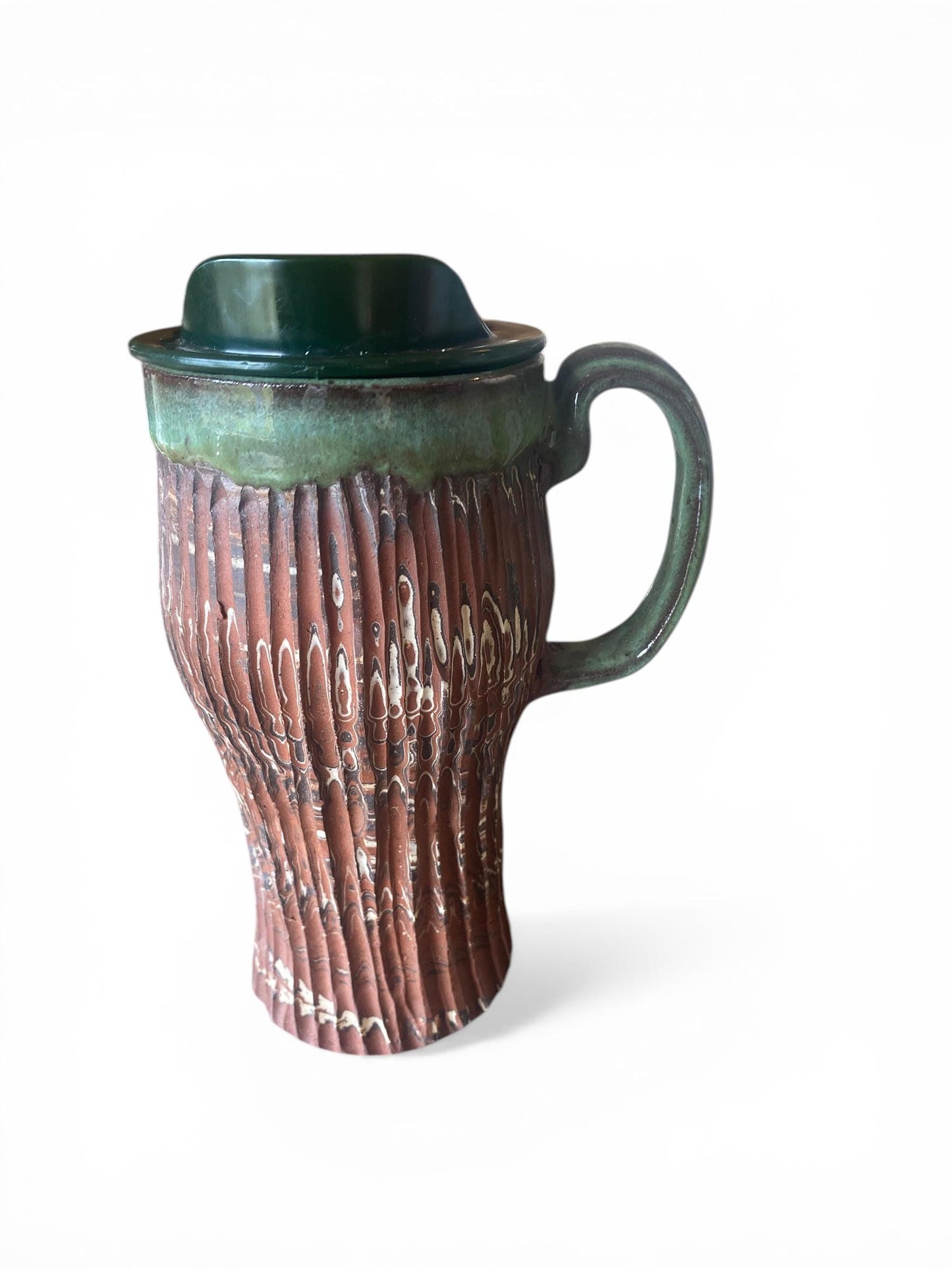 Artisanal Neriage 18 Ounce Porcelain Mug: Hand-Carved Clay Pottery for Tea and Coffee (AG-10)