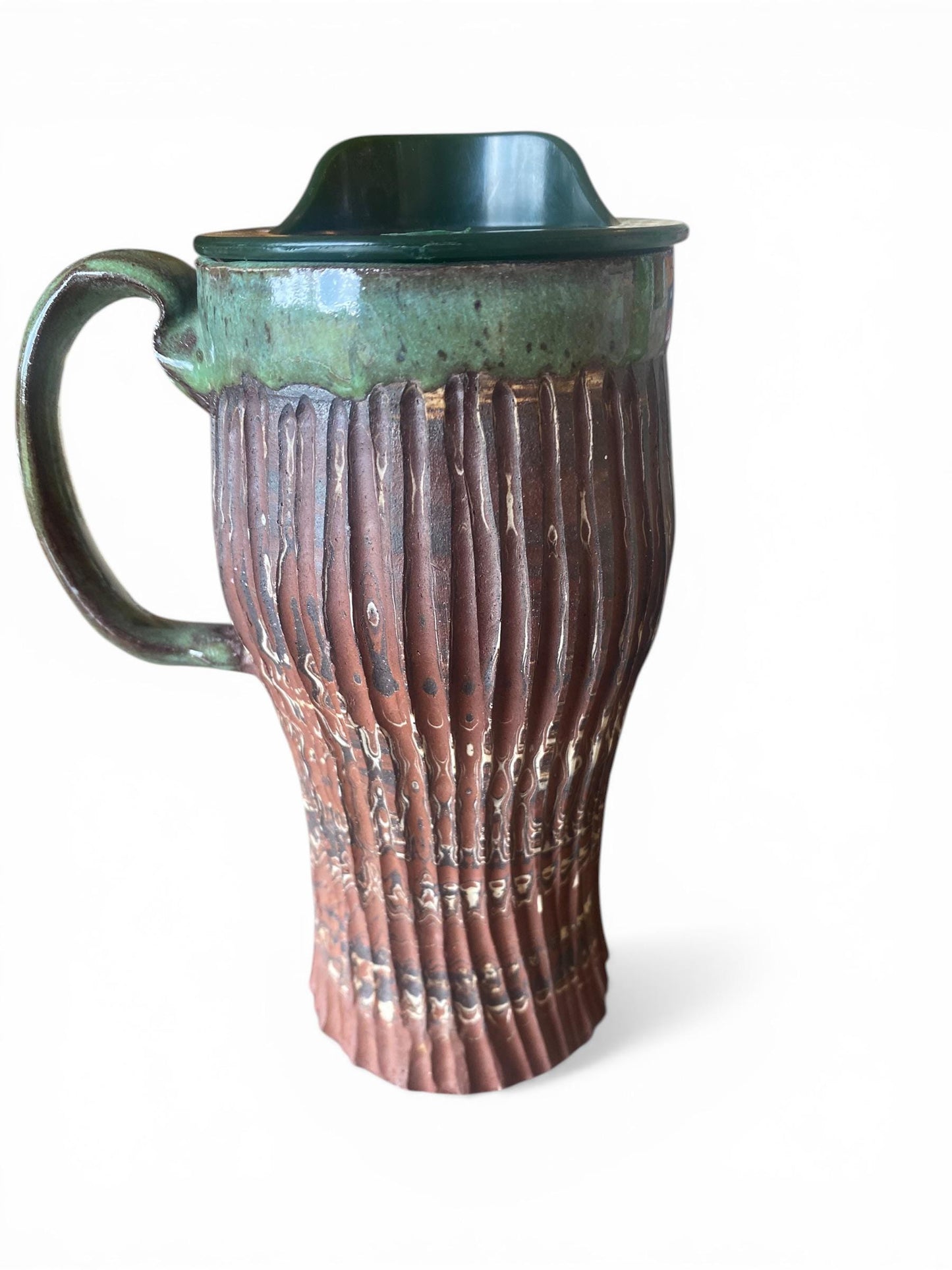 Artisanal Neriage 18 Ounce Porcelain Mug: Hand-Carved Clay Pottery for Tea and Coffee (AG-10)