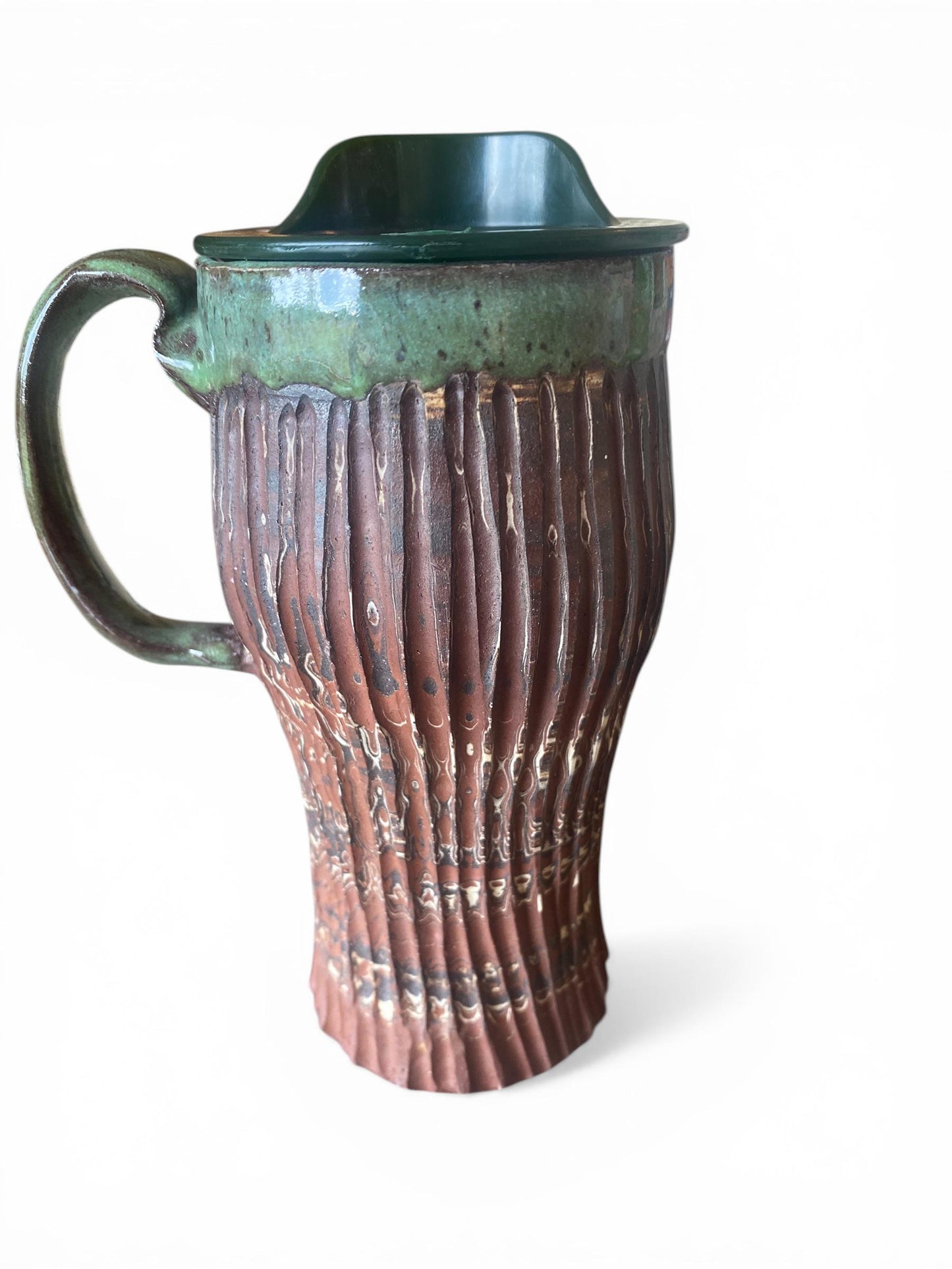 Artisanal Neriage 18 Ounce Porcelain Mug: Hand-Carved Clay Pottery for Tea and Coffee (AG-11)