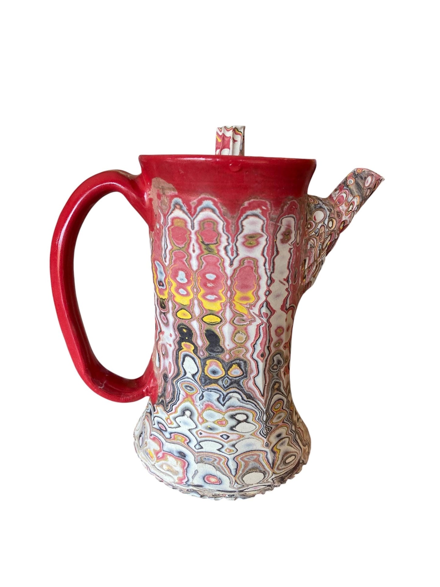 Artisanal 18oz Carved Multi-Color Pour-Over Set For Coffee & Tea (D-15)