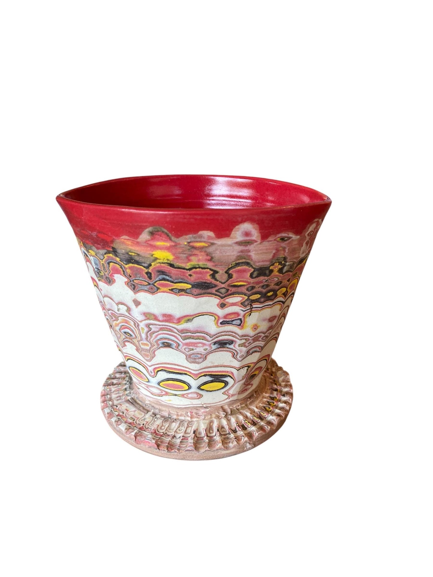 Artisanal 18oz Carved Multi-Color Pour-Over Set For Coffee & Tea (D-15)