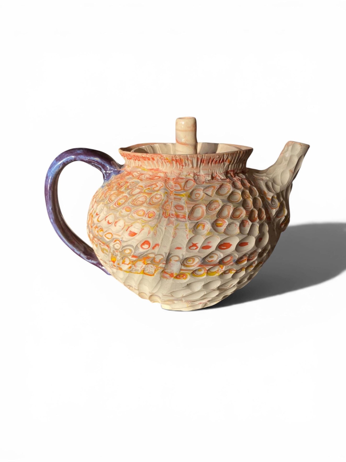 28oz Artisan Stoneware Teapot - Handcrafted Ceramic Tea Pot for Brewing, Serving & Pour Over Coffee (D-47)