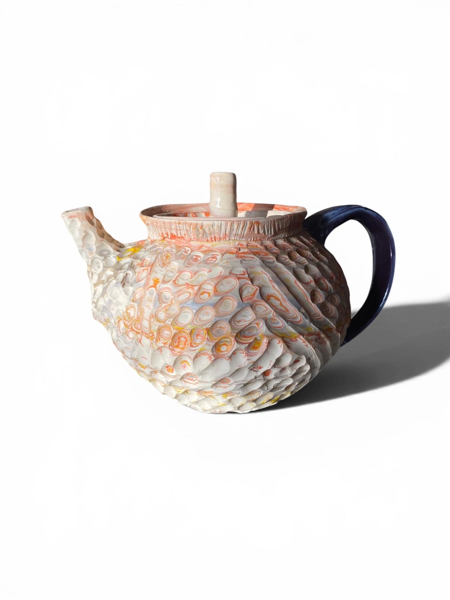 28oz Artisan Stoneware Teapot - Handcrafted Ceramic Tea Pot for Brewing, Serving & Pour Over Coffee (D-47)