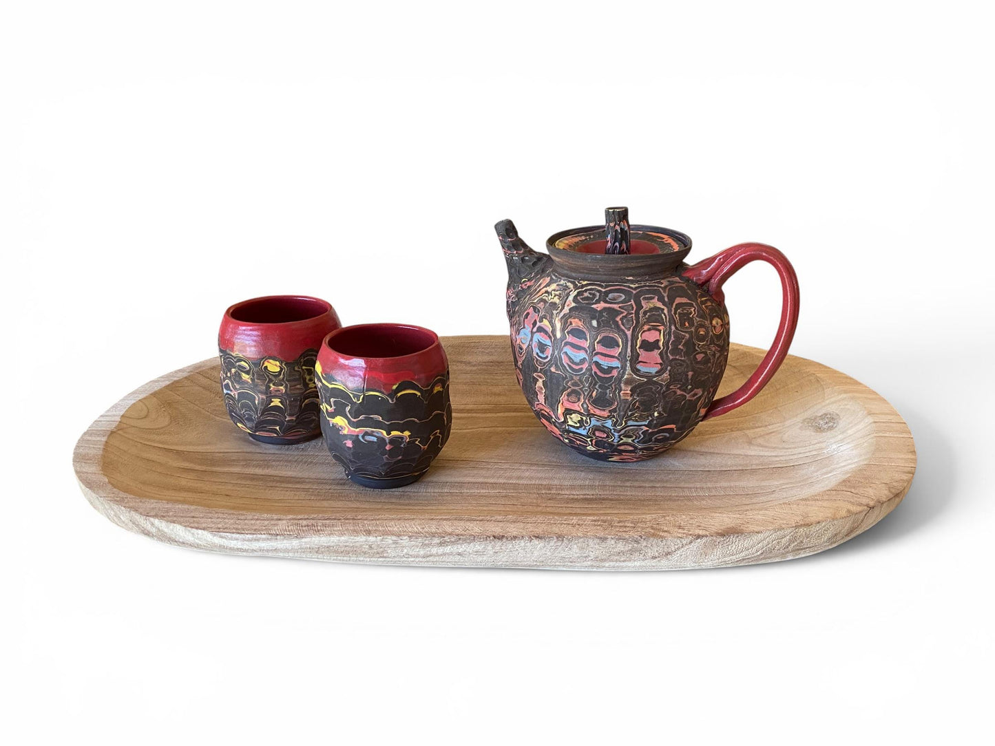 Artisan Stoneware Teapot (6 Cup Capacity) - Handcrafted Ceramic Tea Pot for Brewing, Serving